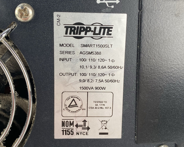 Tripp Lite SMART1500SLT 1500VA 900W UPS Smart Tower - No Batteries Front Panel