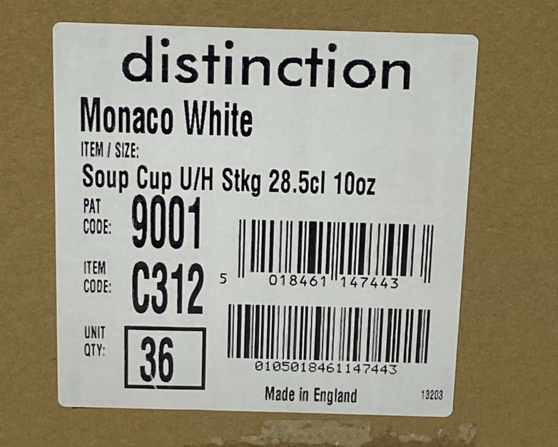 Steelite Distinction C312 Soup Cup Unhandled 28.5cl 10oz Monaco White 36ct./Case