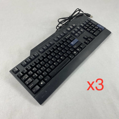 Lenovo KB1021 Black Full Size USB Wired Keyboard Tested (Lot of 3)