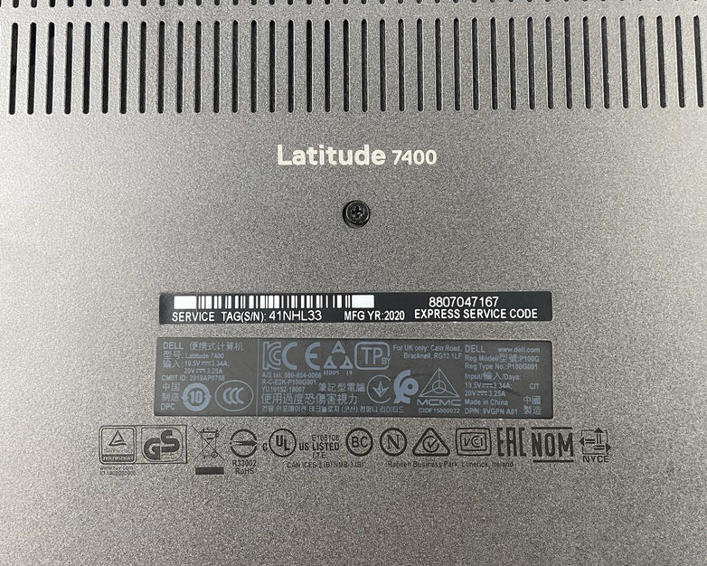 Dell Latitude 7400 14" i5-8365U 1.60 GHz 8 GB RAM No SSD/OS/AC