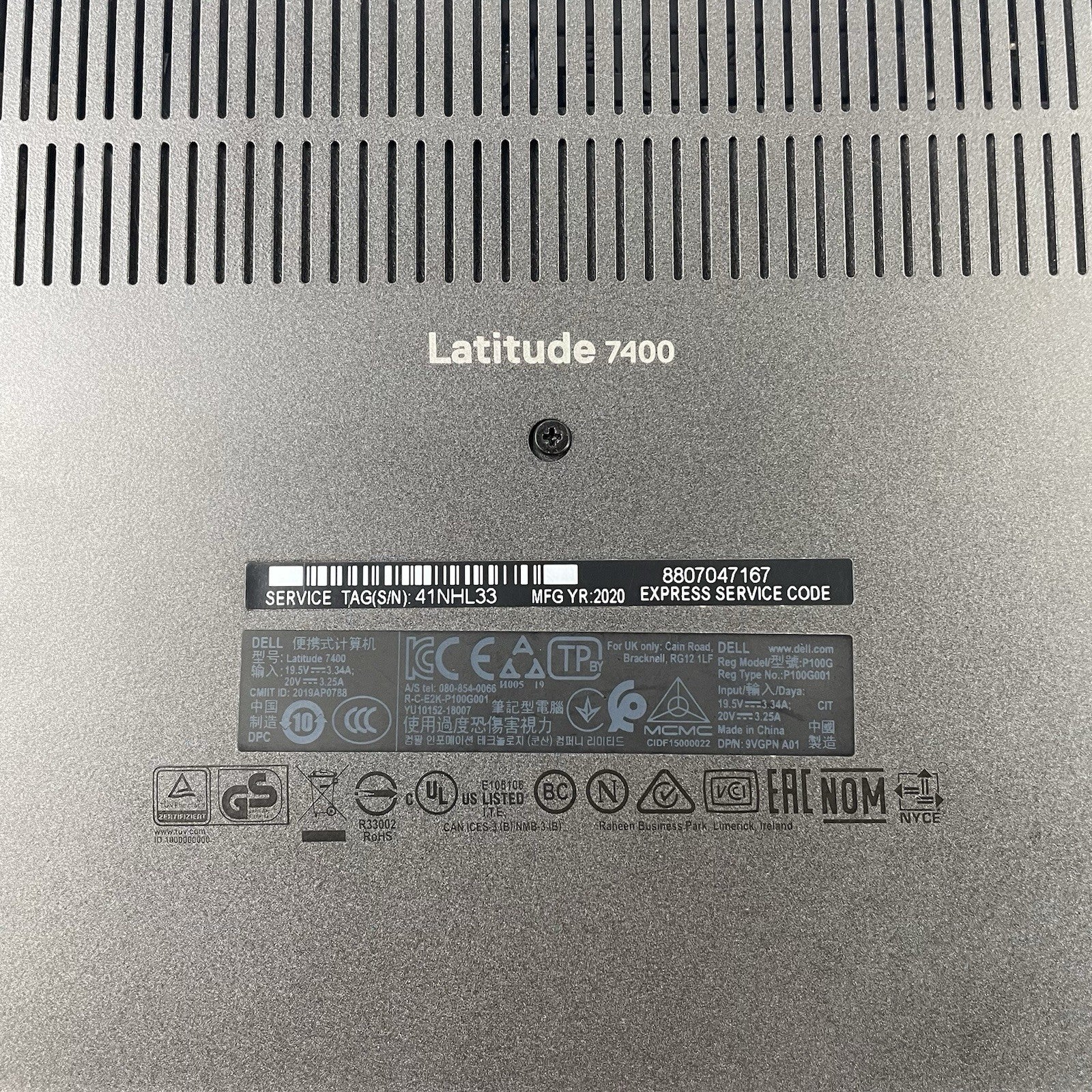 Dell Latitude 7400 14" i5-8365U 1.60 GHz 8 GB RAM No SSD/OS/AC15
