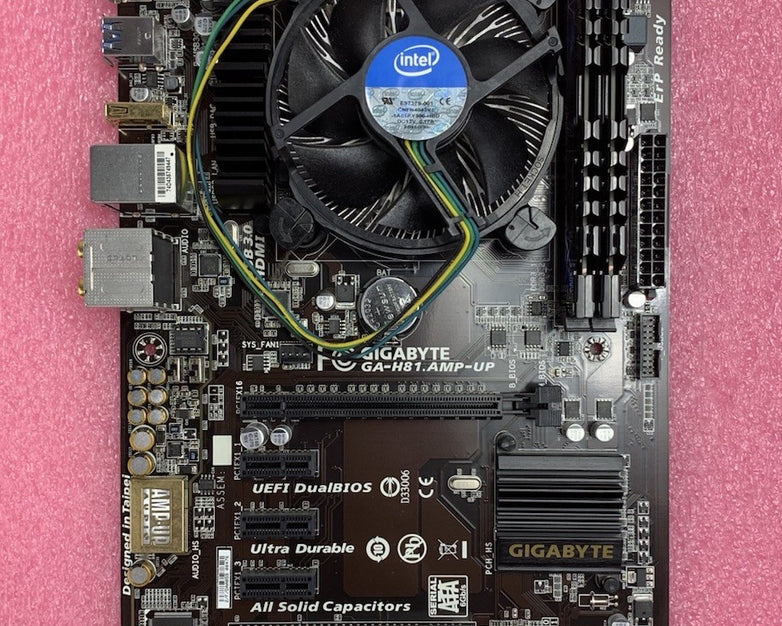 Gigabyte GA-H81.AMP-UP Motherboard Intel Pentium G3220 3.0GHz 8GB RAM w/ Shield