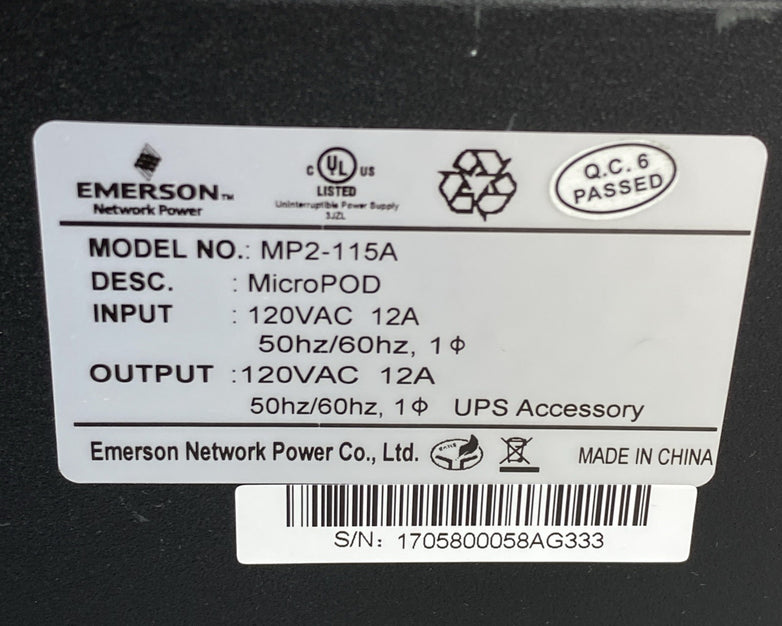 Emerson MP2-115A Liebert MicroPOD AC Power System 120V 12A