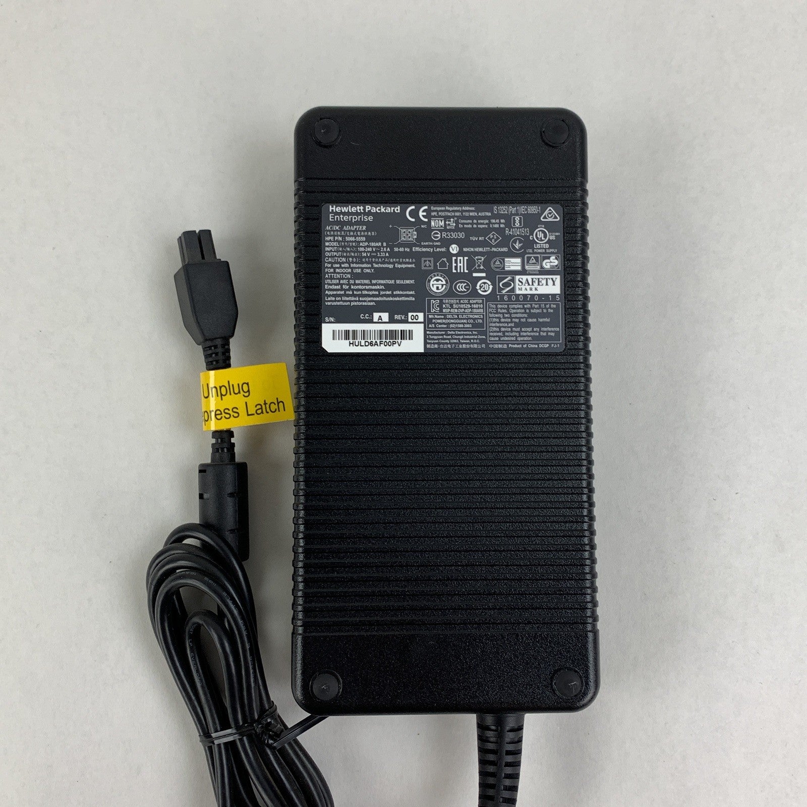 HP AC Adapter ADP-180AR B P/N 5066-5559 180W 54V 3.33A w/Cord
