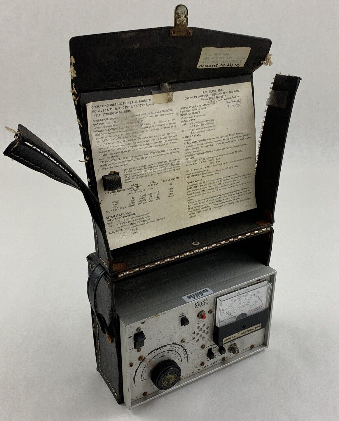 Sadelco FS 733 B VHF Cable TV Signal Strength Tester Untested