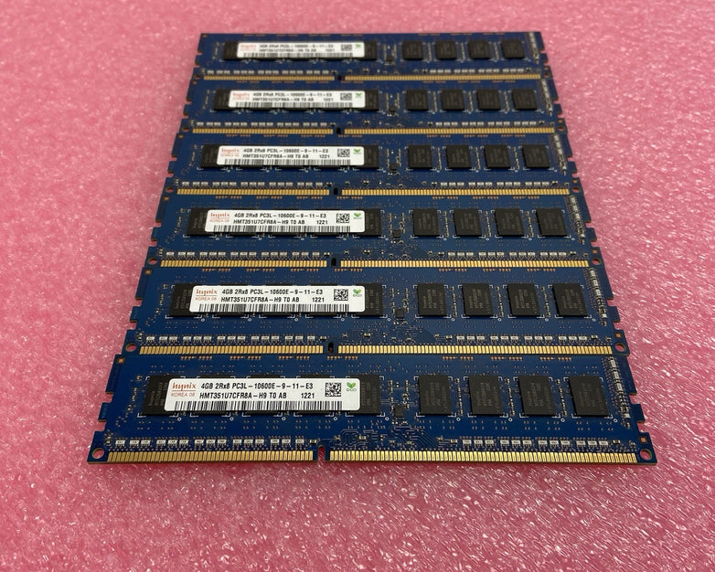 Hynix 4GB 2Rx8 PC3L-1600E-9-11-E3 HMT351U7CFR8A-H9 T0 AB Kit of 24GB