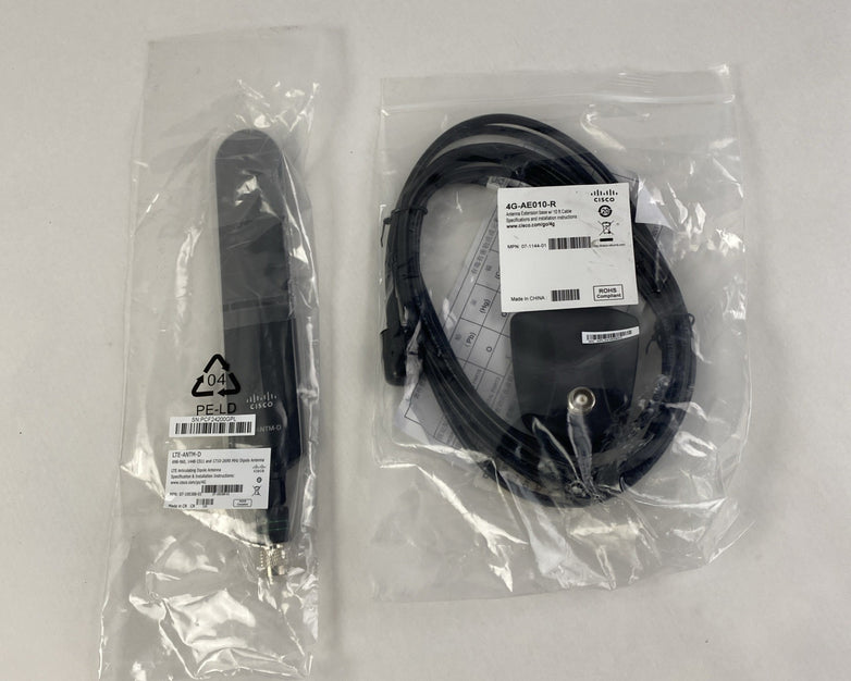 Cisco 4G-AE010-R Antenna Extension Base 10' Cable w/ LTE-ANTM-D Antenna Lot of 2