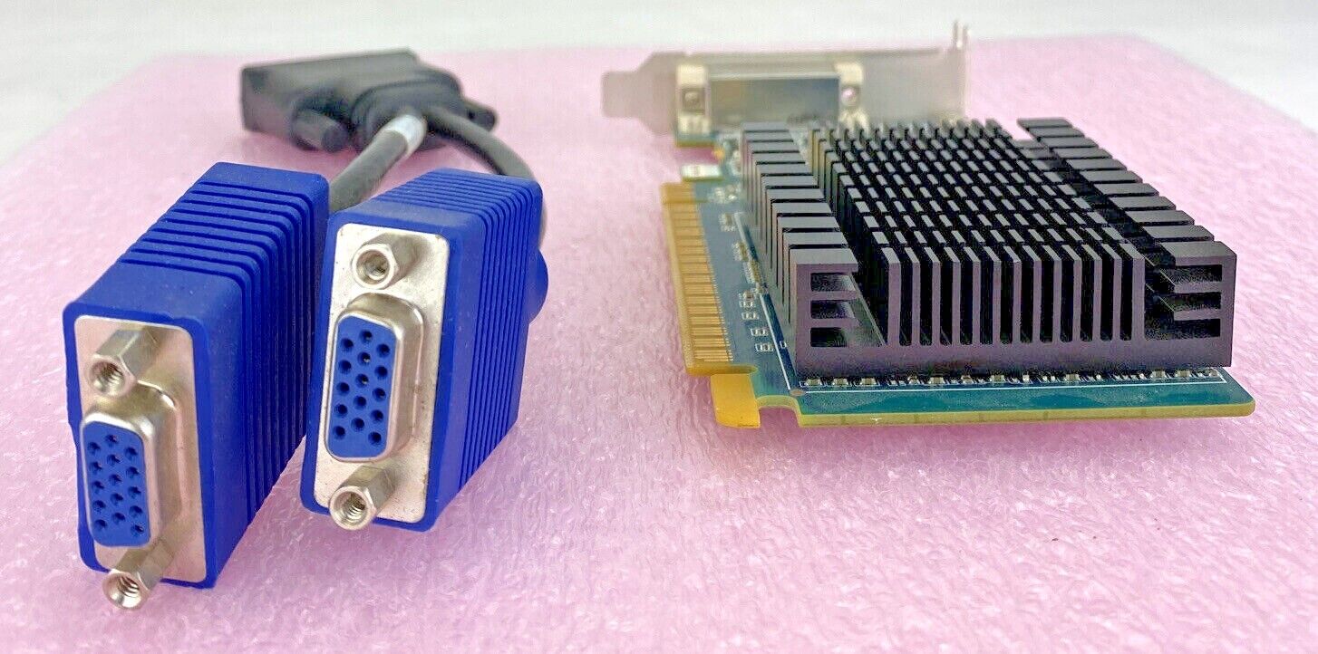 PNY GeForce 8400GS 1GB DDR3 DMS-59 PCI-E 2.0 w/ Molex DSM-59 to VGA (Lot of 2)