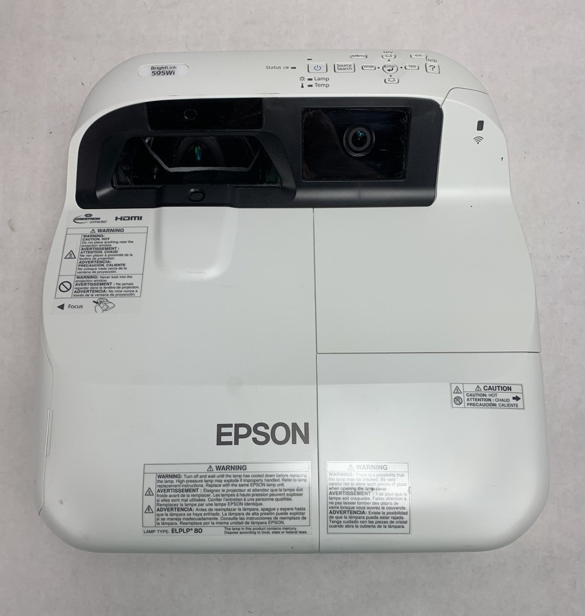 Epson BrightLink 595Wi H599A LCD Lamp Projector 462 Lamp Hours - No Remote5