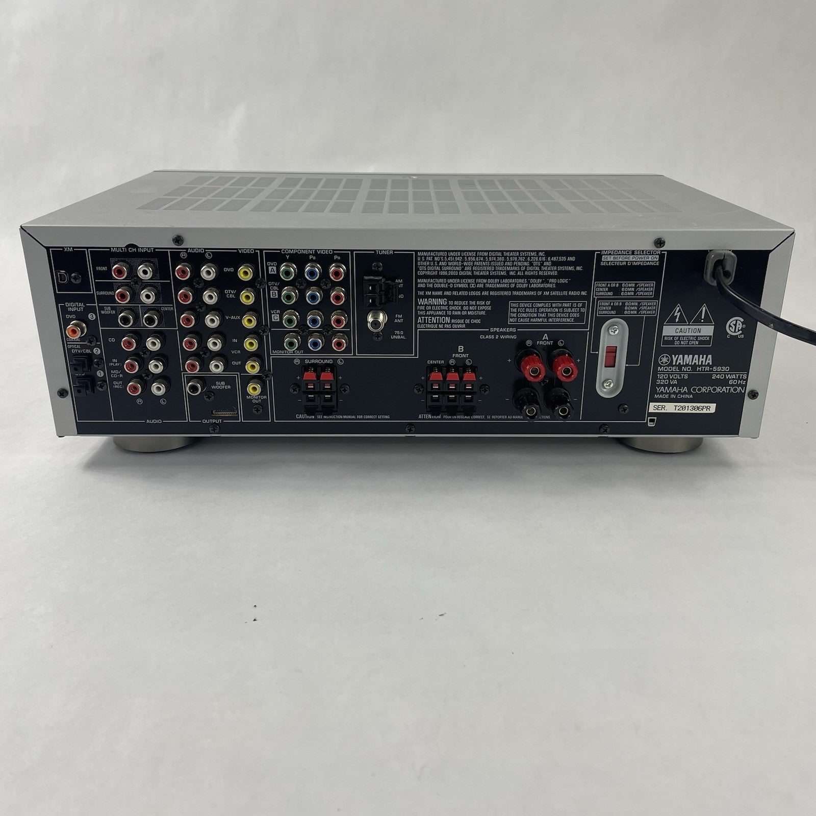 Yamaha HTR-5930 5.1 Channel Home Theater Audio Receiver No Remote For Parts