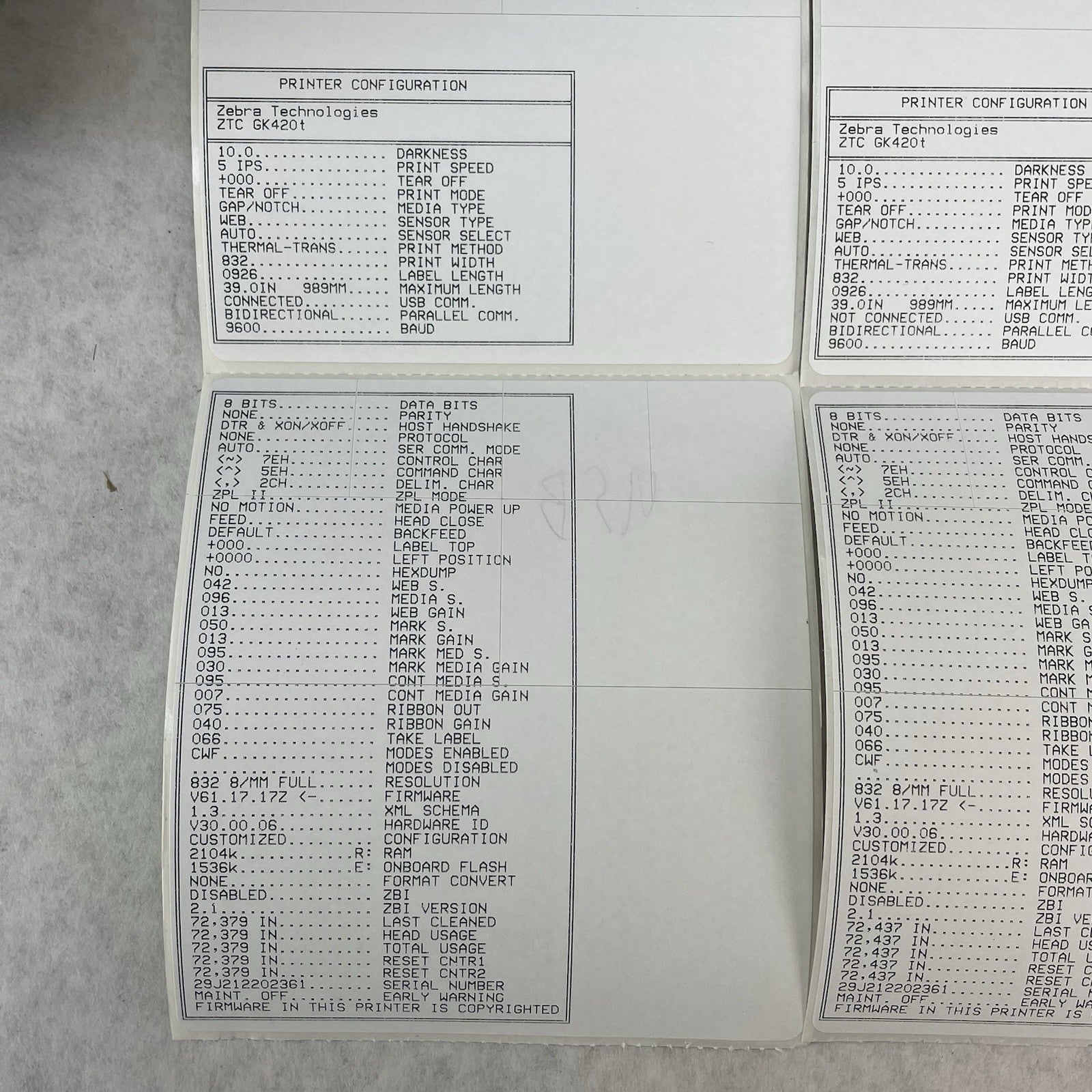 Zebra GK420T Thermal Label Printer Desktop USB Barcode Printer Tested12