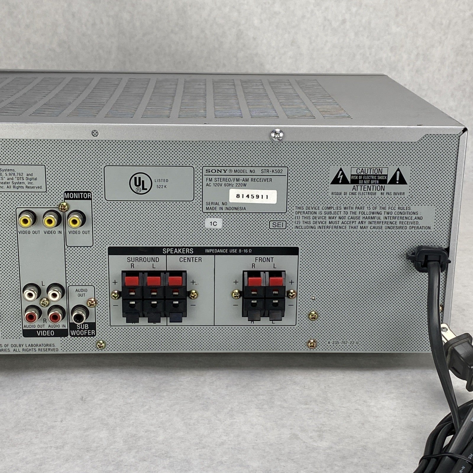 Sony STR-K502 FM Stereo AM/FM Receiver Stereo System No Remote