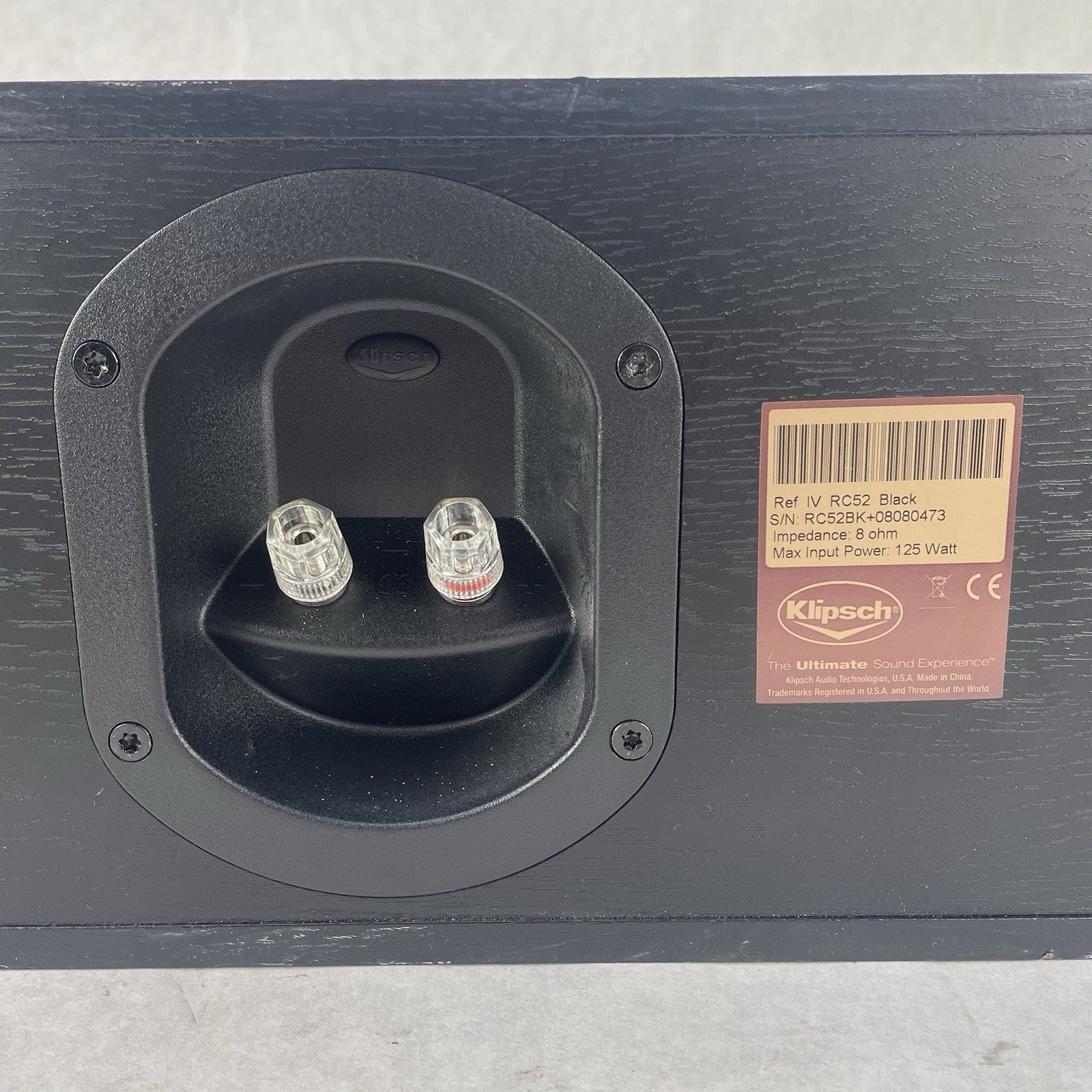 Klipsch Reference IV RC52 Center Speaker Black Dual 5.25" Tested Missing Grill7