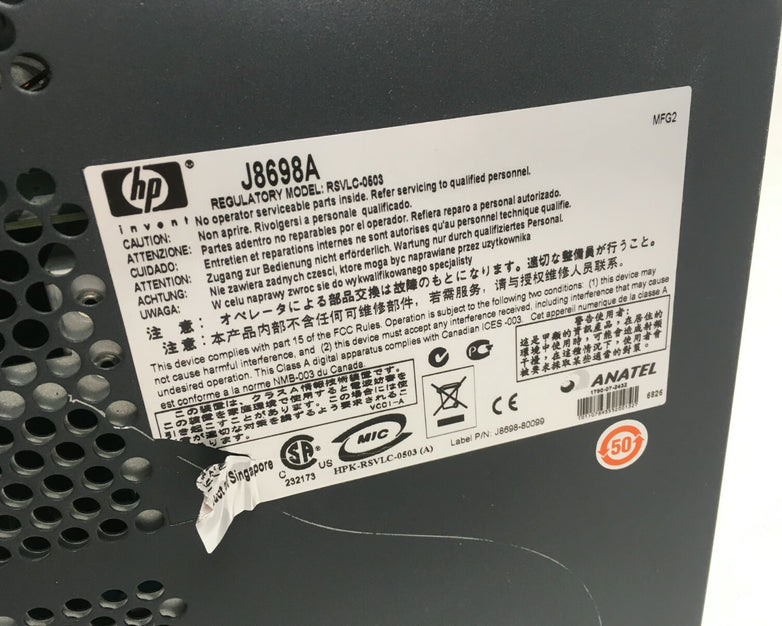 HP J8726A w/ 6 J8702A Modules + J8698A ProCurve Switch 5412 + J8705A Gig-T