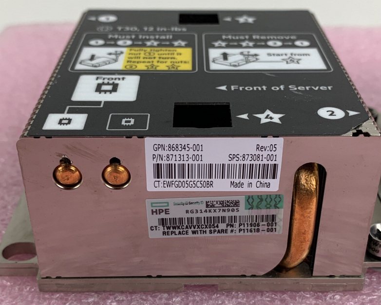 HP Heatsinks Synergy Gen10 868346-001 868345-001 871313-001 874087-001 Pair of 2