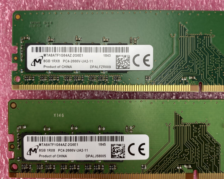 Micron MTA8ATF1G64AZ-2G6E1 8GB DDR4 SDRAM 2666MHz PC-21300 Tested Lot Of 2