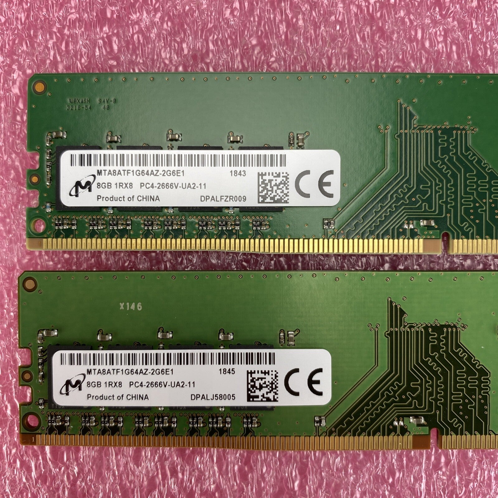 Micron MTA8ATF1G64AZ-2G6E1 8GB DDR4 SDRAM 2666MHz PC-21300 Tested Lot Of 2