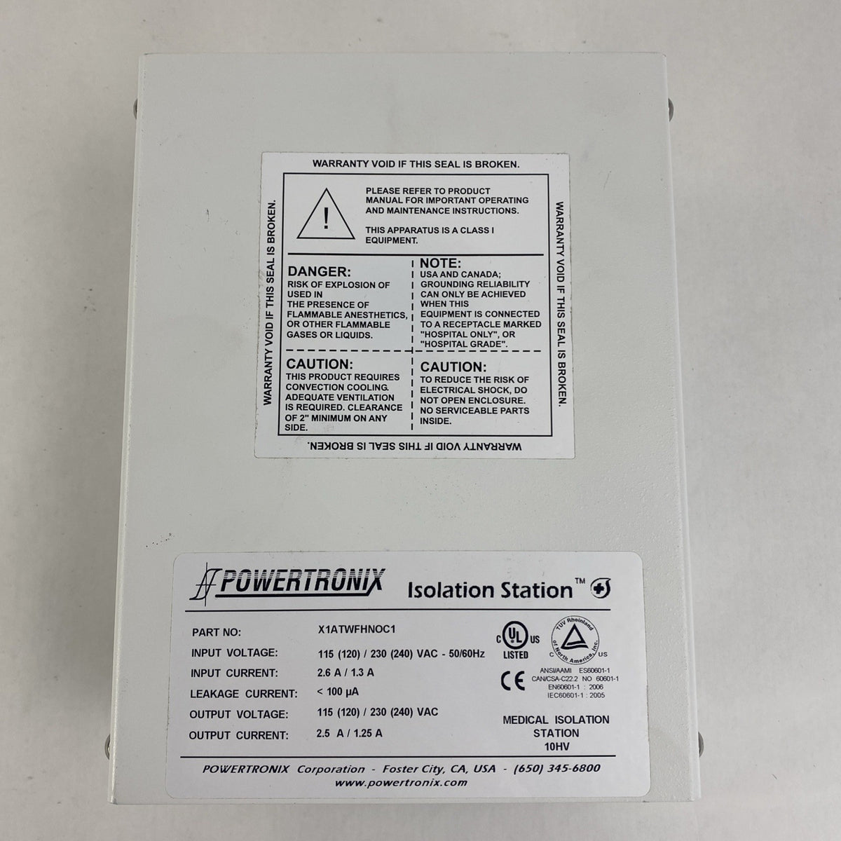 Powertronix Z1ATWFHNOC1 Isolation Station 115 / 230VAC 2.5A / 1.25A - Untested5