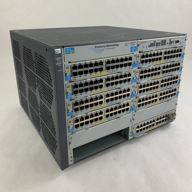 HP ProCurve J8698A 5412zl 8x J8702A 1x J8705A Gig PoE Network Switch Tested