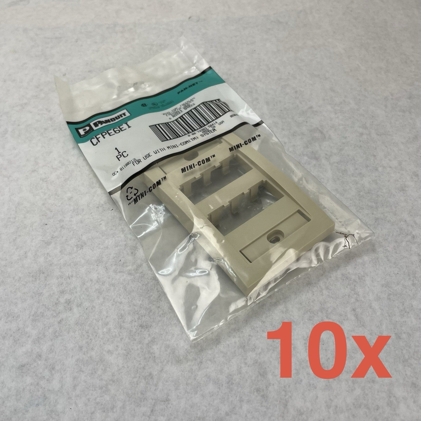 Panduit CFPE6EI MINI-COM Face-Plate Executive Series 6 Module Spaces Lot of 100