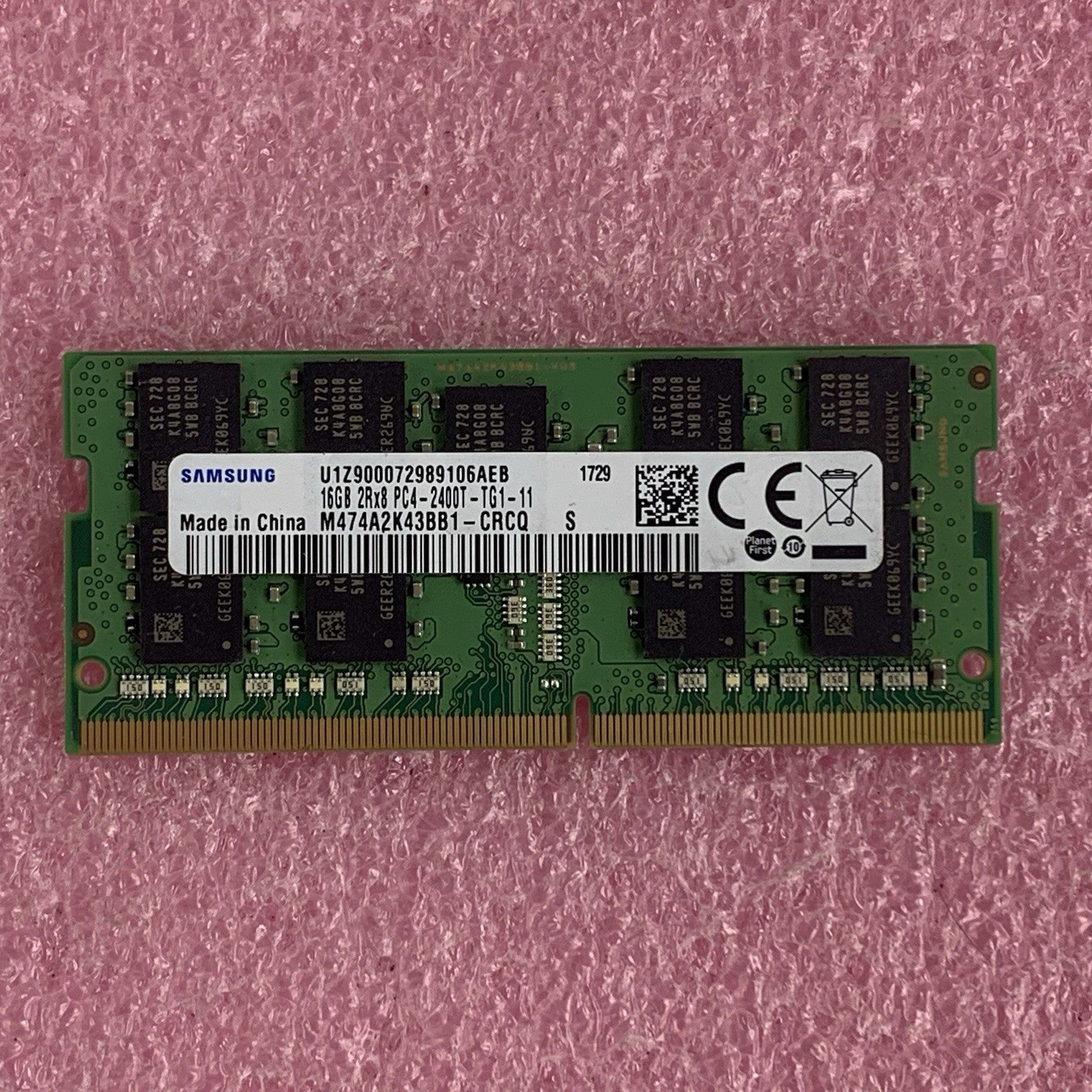 Samsung M474A2K43BB1-CRCQ 16 GB PC4-2400T-TG1-11 SODIMM Laptop Memory Ram1