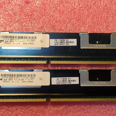 2x8GB 16GB Kit Micron DDR3 4Rx4 PC3-8500R Server Memory DIMM MT72JSZS1G72PZ