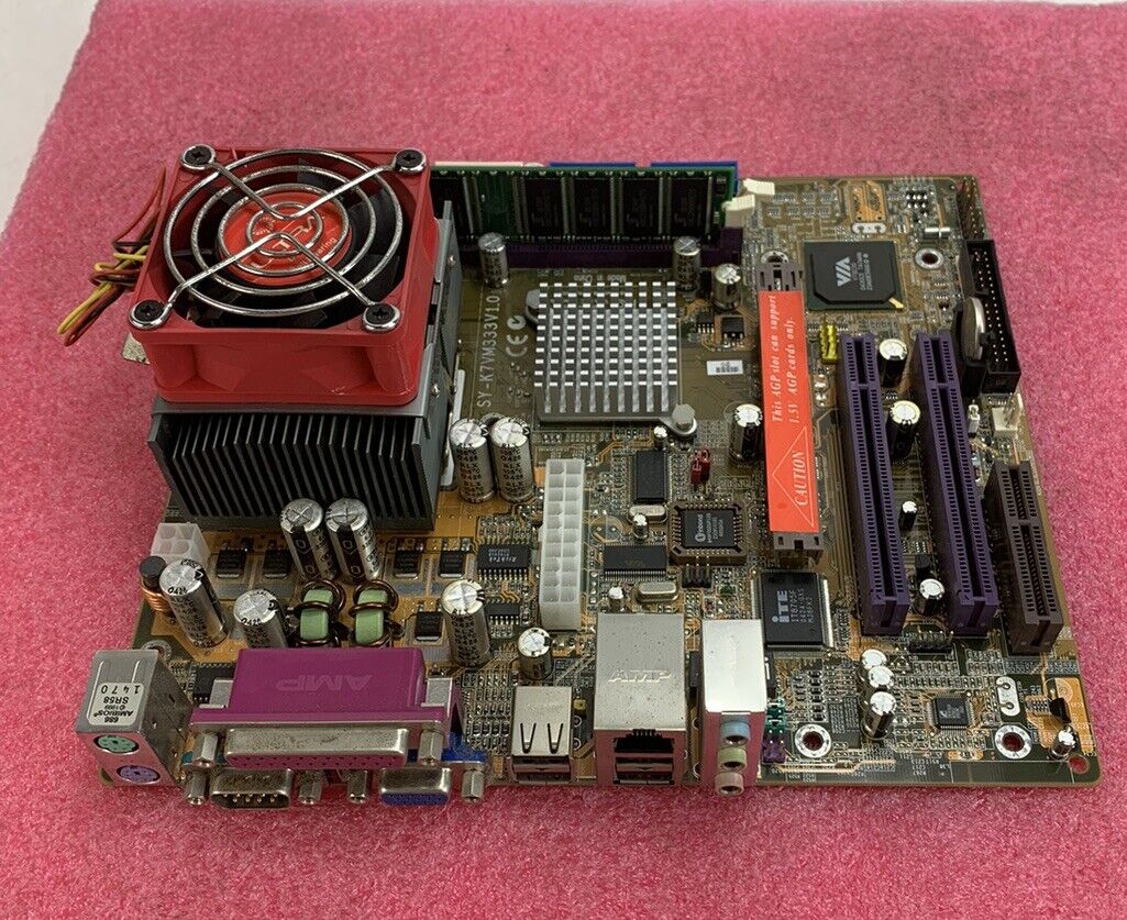 SOYO SY-K7VM333 Motherboard mATX AMD Sempron 2500T 1.75GHz 256MB RAM w/ Shield