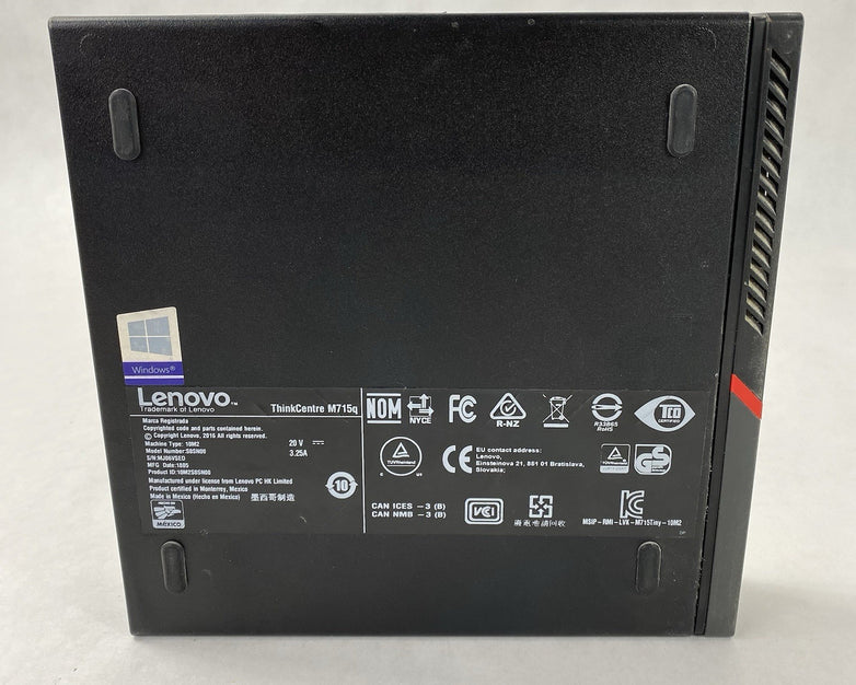 Lenovo ThinkCentre M715Q Micro AMD Pro A10-9700E 3GHz 8GB RAM No HDD/OS/AC