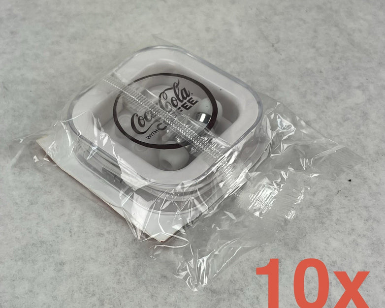 Coca-Cola with Coffee Coke Branded Wired Earbuds Headphones White Lot of 10
