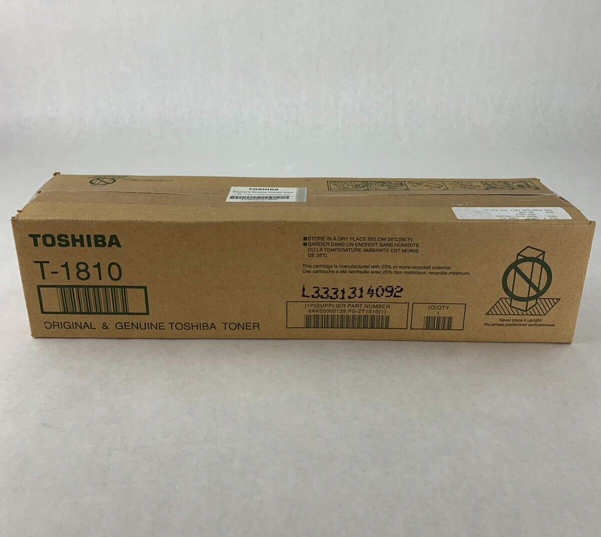 New OEM Sealed Toshiba T-1810 Black Toner Cartridge