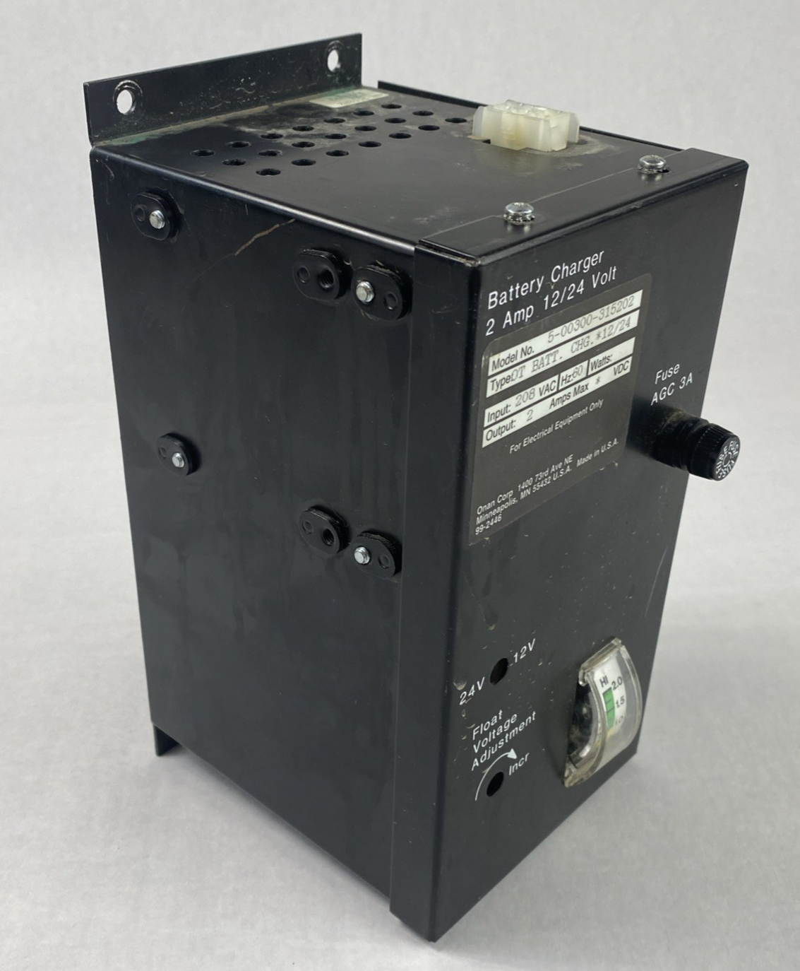 Onan OT Battery Charger Model 5-00300-315202 2 Amp 12/24 Volt - Parts or Repair