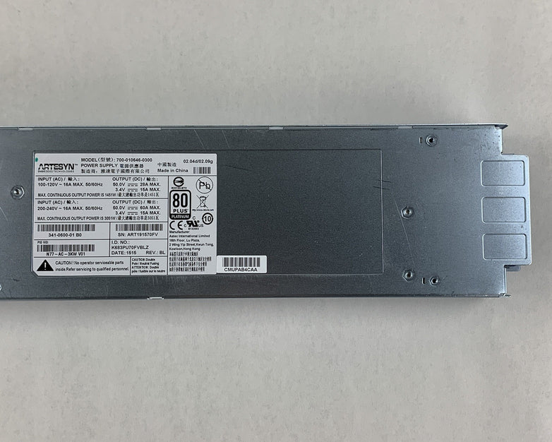 Artesyn 700-010646-0300 Power Supply N77-AC-3KW Nexus 7700 80 Plus Platinum