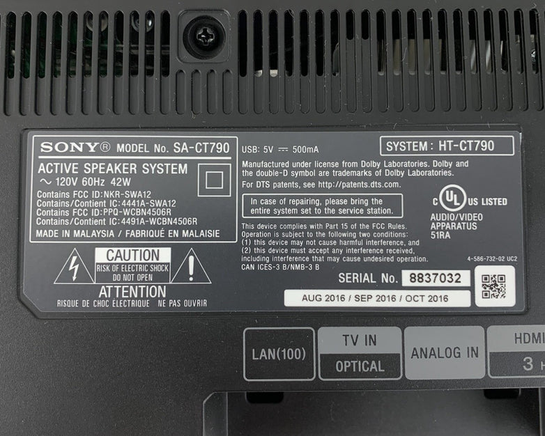 Sony SA-CT790 Active Speaker System Soundbar