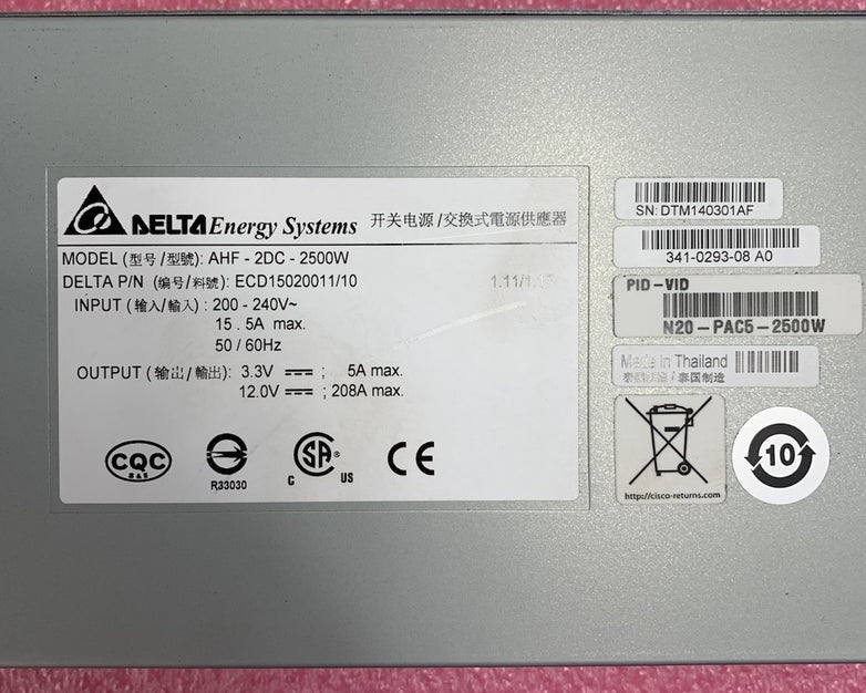 Delta AHF-2DC-2500W 2500W Power Supply