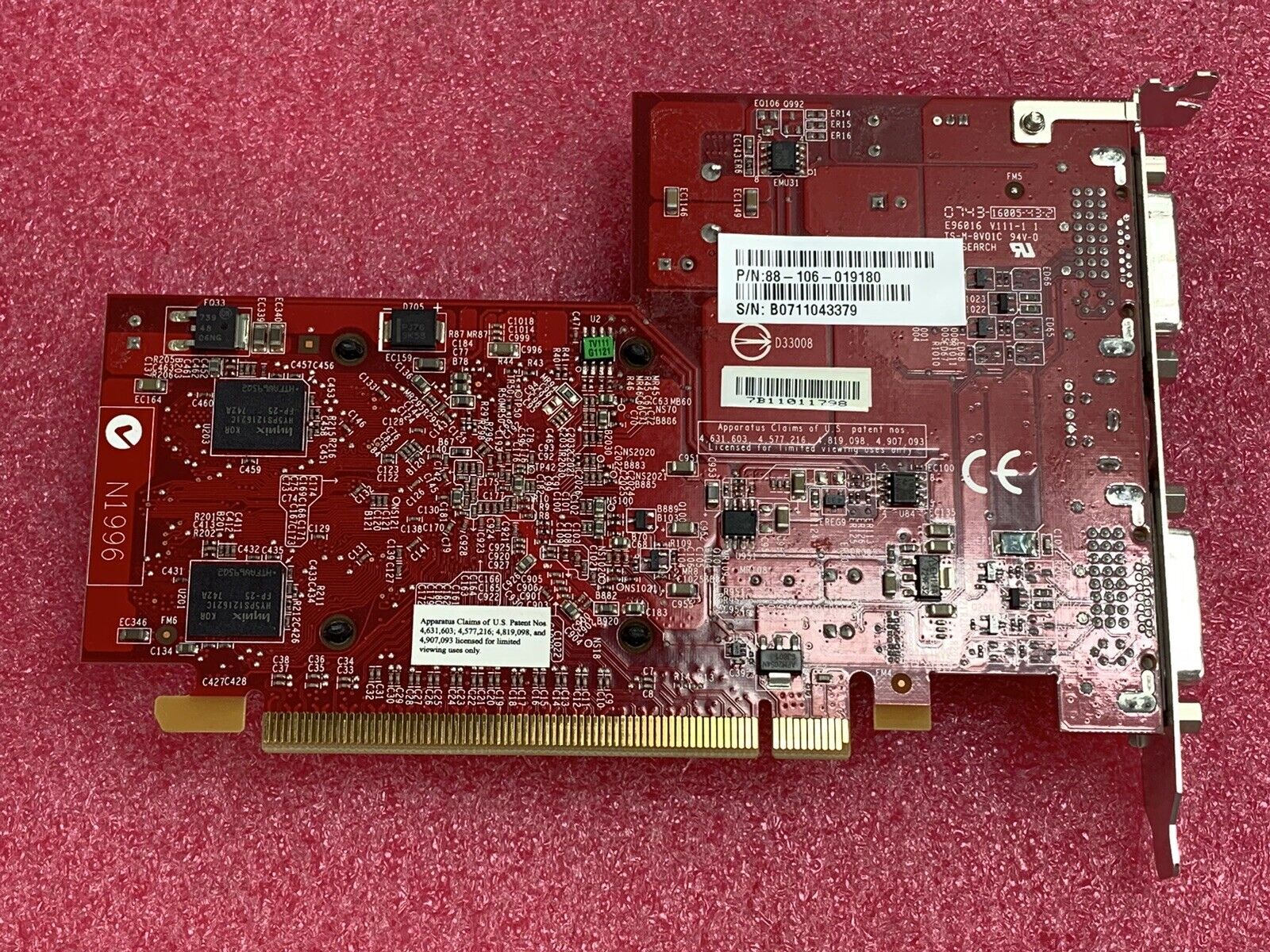 PCI-E Video Graphics Card Model V103 109-B16931-00C DVI S-Video Radeon HD 2400XT