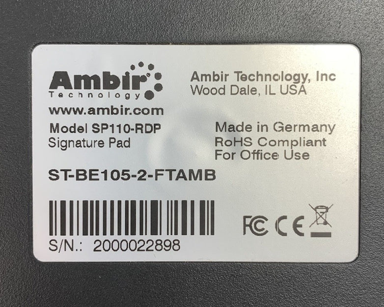Ambir Technology SP110-RDP Signature Pad - Missing Stylus