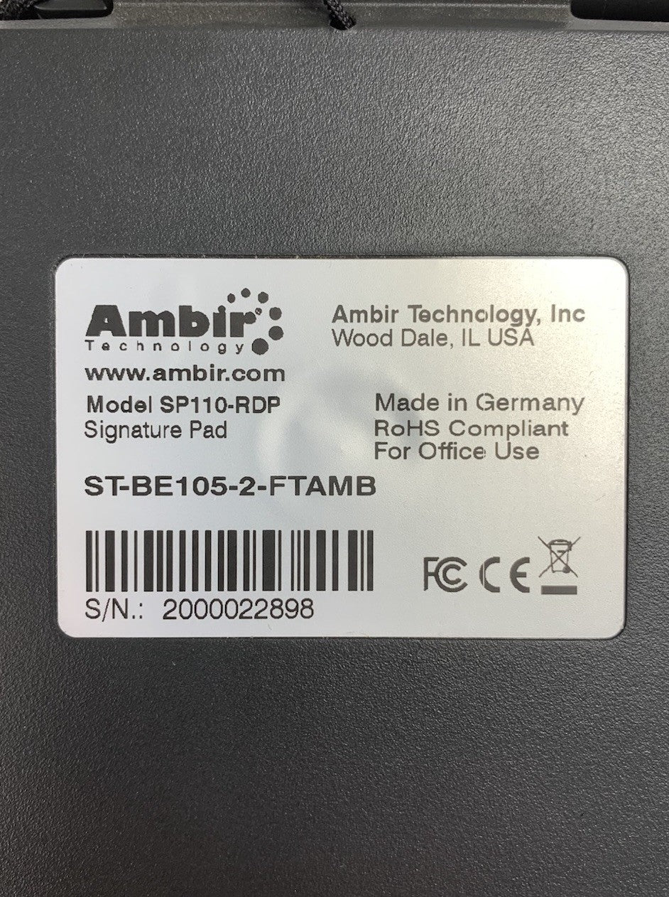 Ambir Technology SP110-RDP Signature Pad - Missing Stylus7