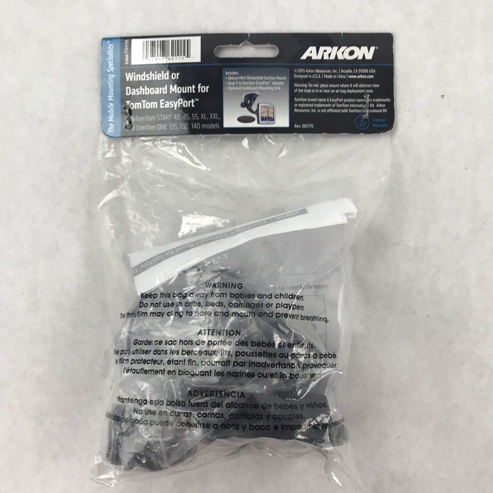 Arkon TTEP115 Windshield Dash Mount Holder Suction TomTom START EasyPort GPS