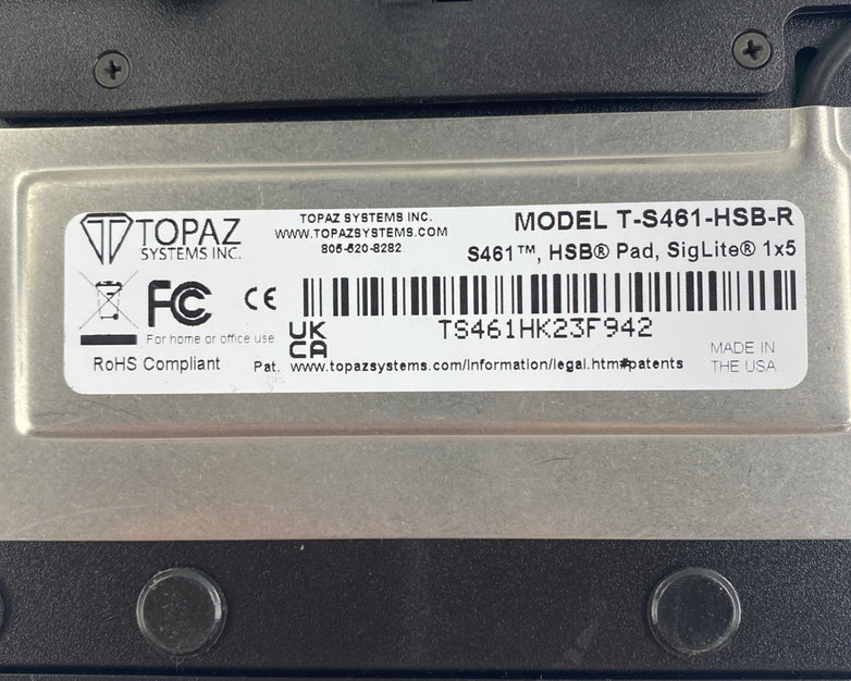 Topaz SigLite T-S461-HSB-R USB Electronic Signature Capture Pad Tested