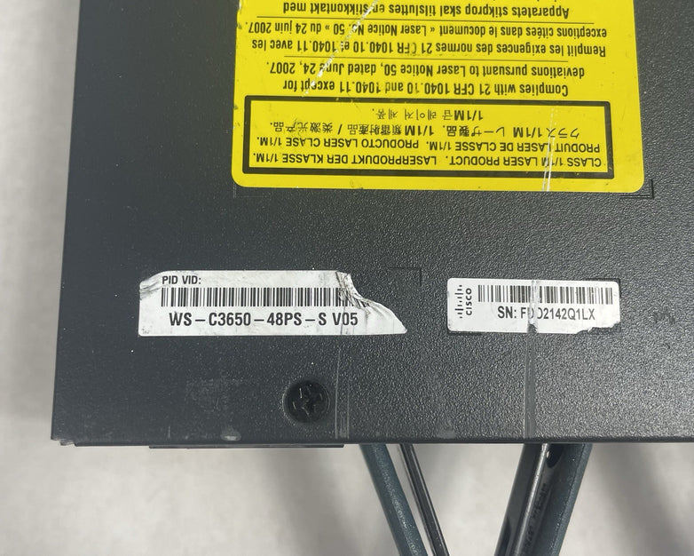 Cisco WS-C3650-48PS-S V05  Tested & Reset 1X PSU