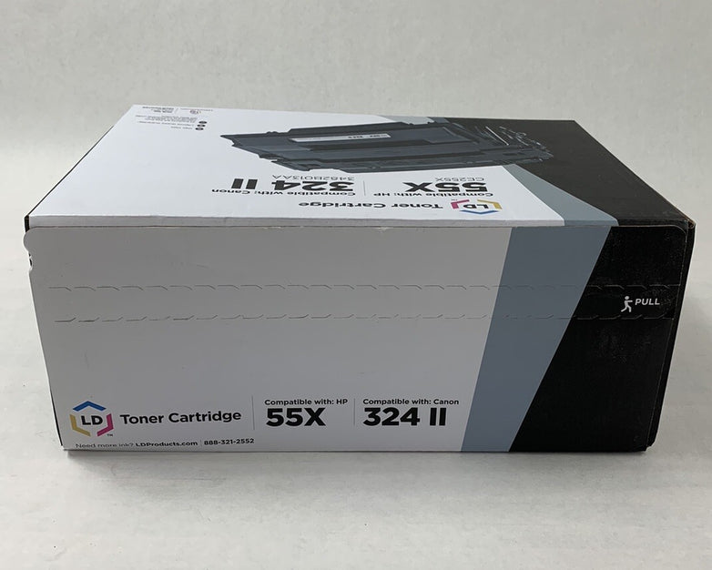 LD Toner Cartridge High Yield Black Compatible with HP 55X and Canon 324 II