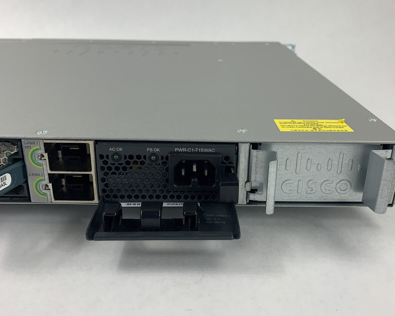 Cisco WS-C3850-48P-S V06 Catalyst 3850 w/ C3850-NM-4-1G Switch Tested Reset