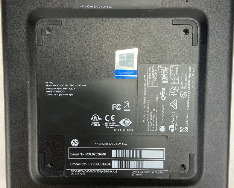 HP EliteDesk 800 G4 Micro Intel Core i5-8600 3.1GHz 8GB RAM No HDD\OS\AC BAD FAN