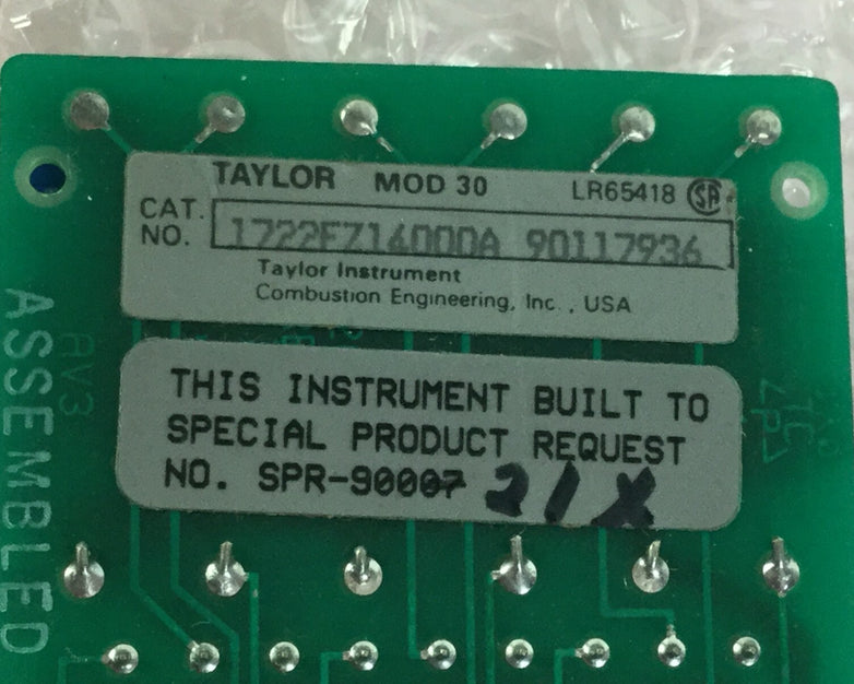 Taylor  MOD 30 1722FZ14000A  REV AB MS4112  SPR-90021X