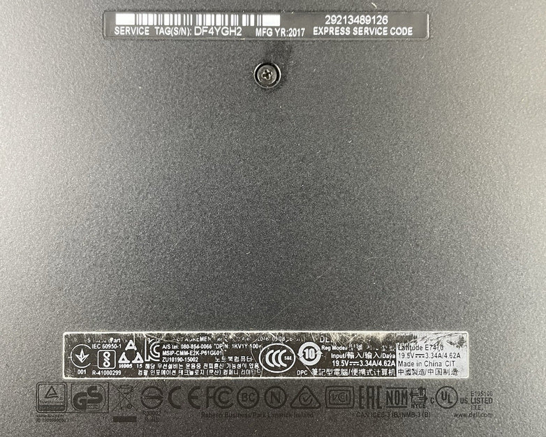 Dell Latitude E7470 14" i7-6600U 2.60 GHz 8 GB RAM No SSD/OS/AC/Batt