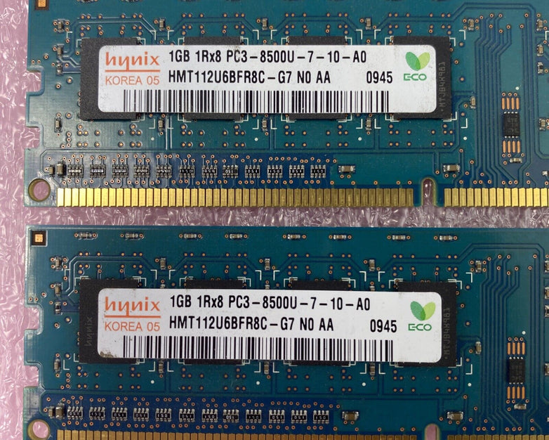 Lot( 2 ) 1GB Hynix HMT112U6BFR8C-G7 1Rx8 PC3-8500U DDR3 non-ECC Desktop RAM