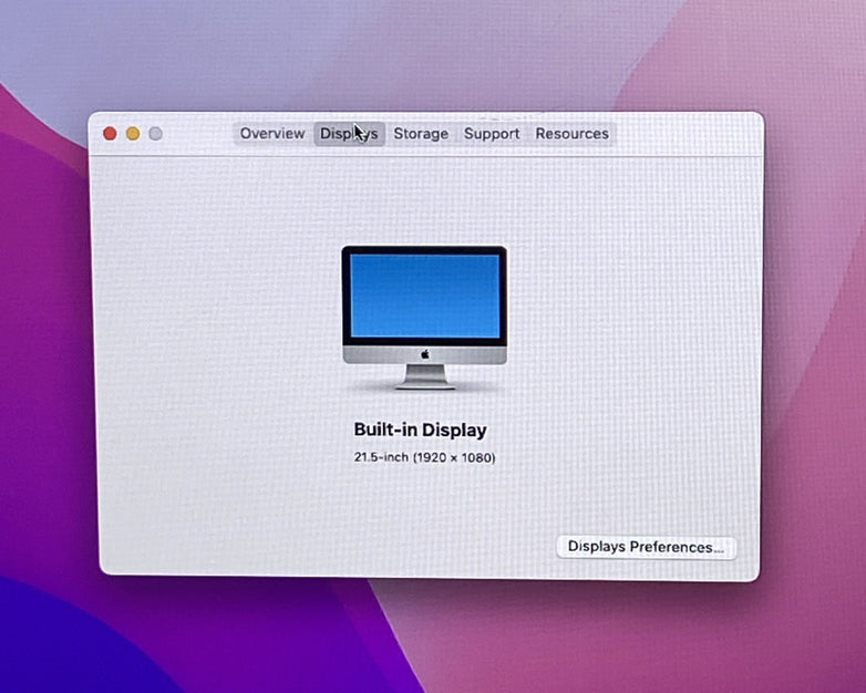 Apple A1418 iMac 21.5" 2015 1.6 GHz Core i5 8 GB RAM 1TB HDD macOS 12.7.6