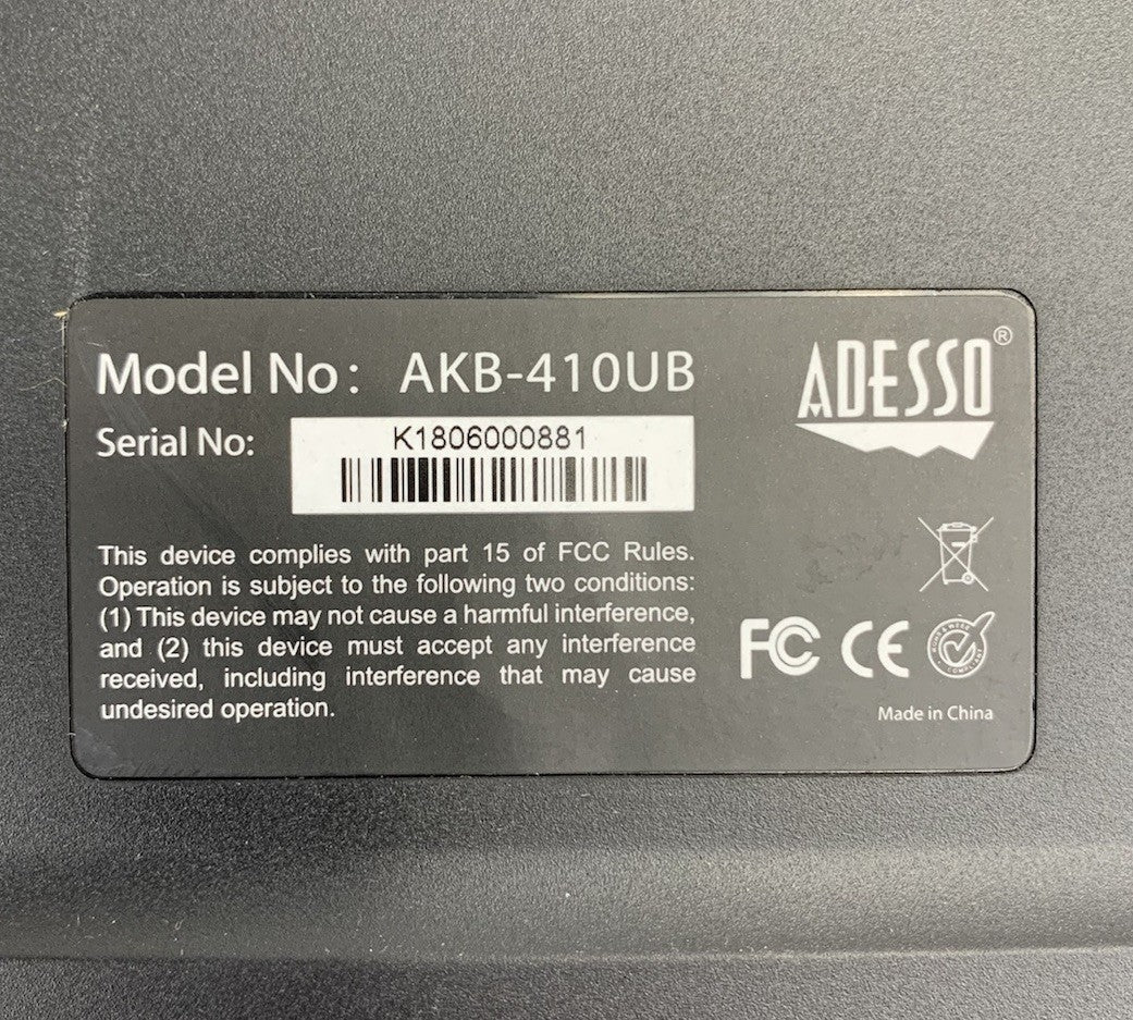 Adesso AKB-410UB SlimTouch USB-Wired Mini Keyboard