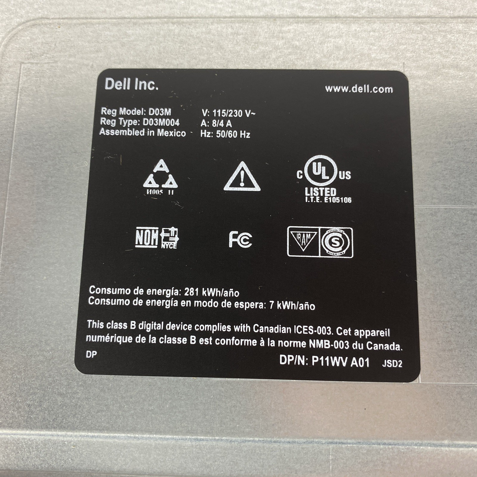 Dell XPS 8300 MT Intel Core i7-2600 3.40GHz 8GB RAM No HDD No OS