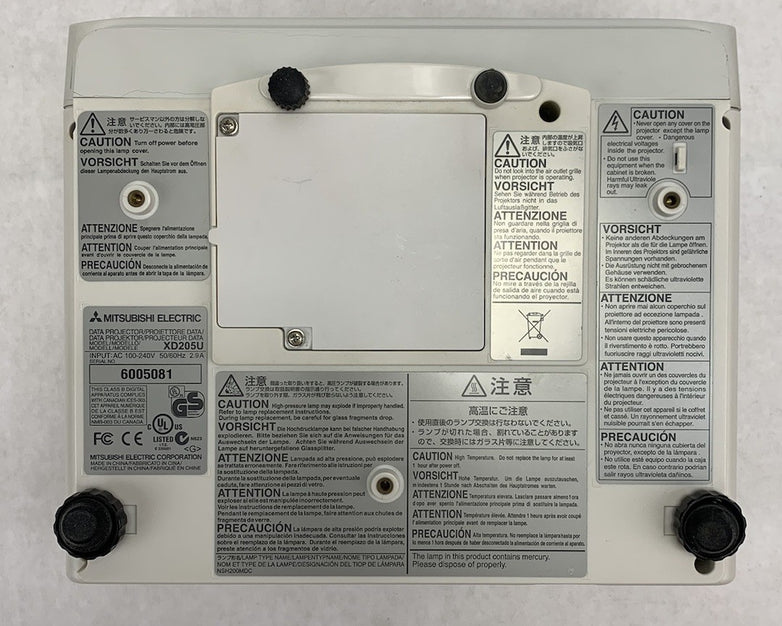 Mitsubishi XD205U Projector - No Remote